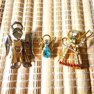 Lot of Angel Brooches One Signed Cookie Lee
